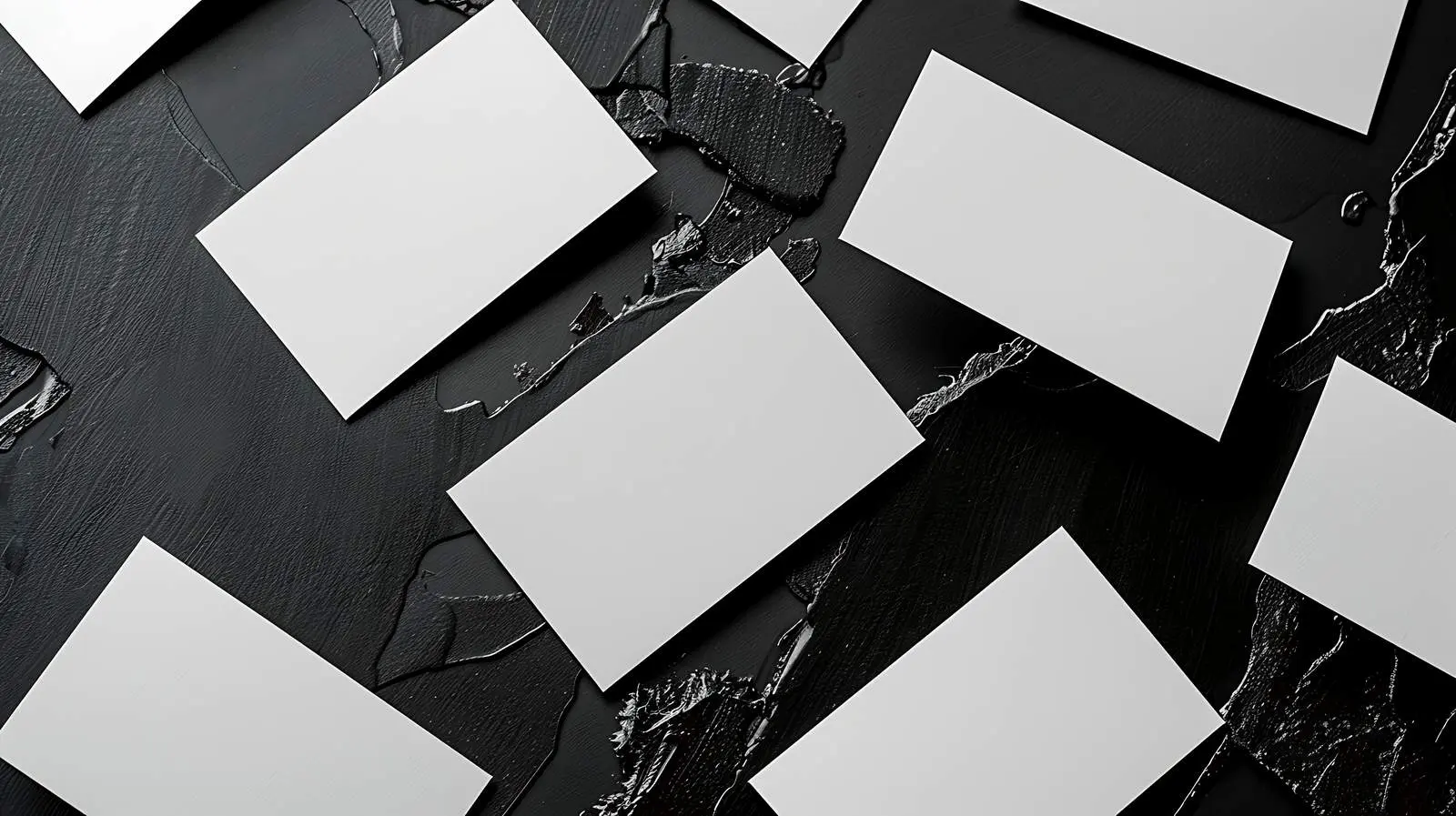 Flatlay of Blank Paper Cards on Black Table — free download from Dotvec