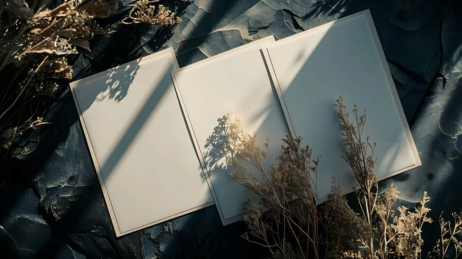 Flatlay of Blank Business Cards on Grey Table – free mark image from Dotvec
