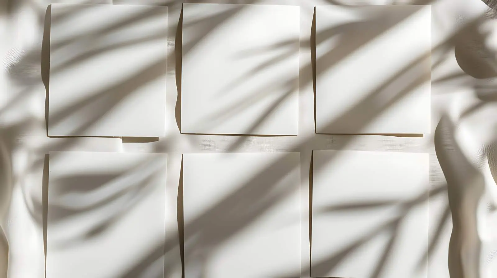 Flatlay of Blank Paper Cards with Sunlight Shadows – free abstract image from Dotvec