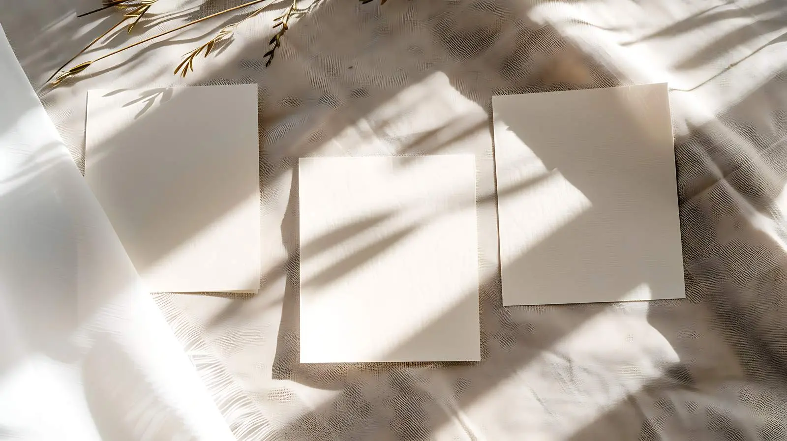 Blank Paper Cards with Sunlight Shadows – free paper card image from Dotvec