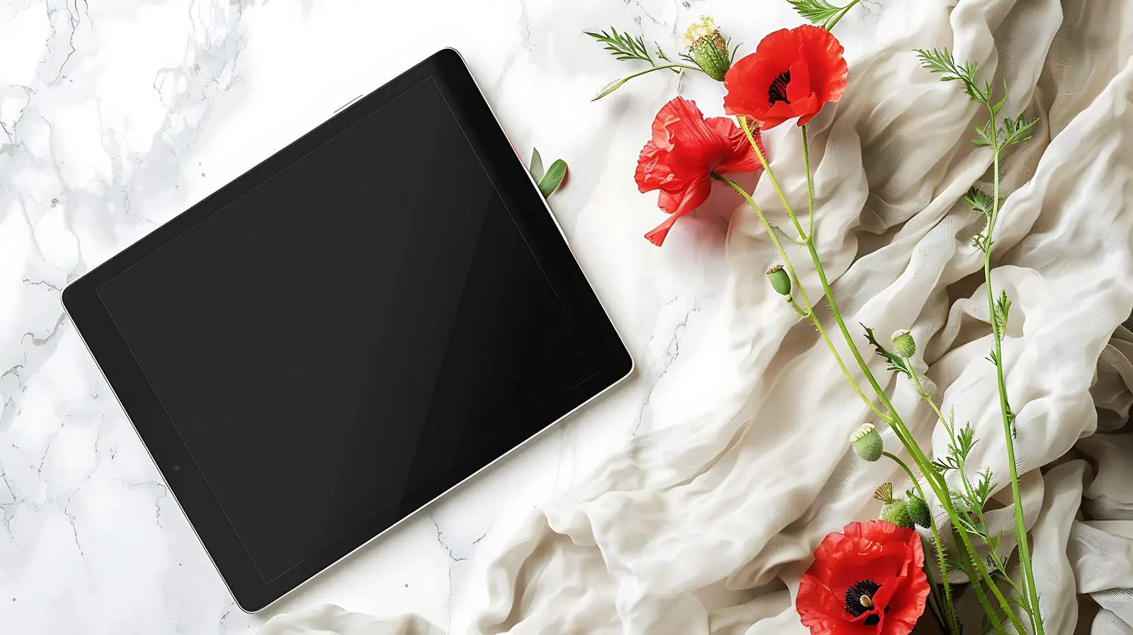 Blank Tablet Mockup on Table for Design Display – free studio image from Dotvec