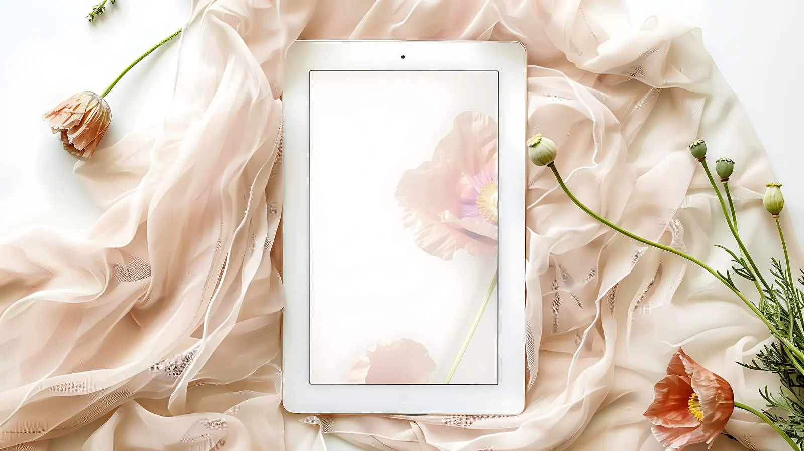 Blank Tablet Pad Flatlay with Copy Space – free office image from Dotvec