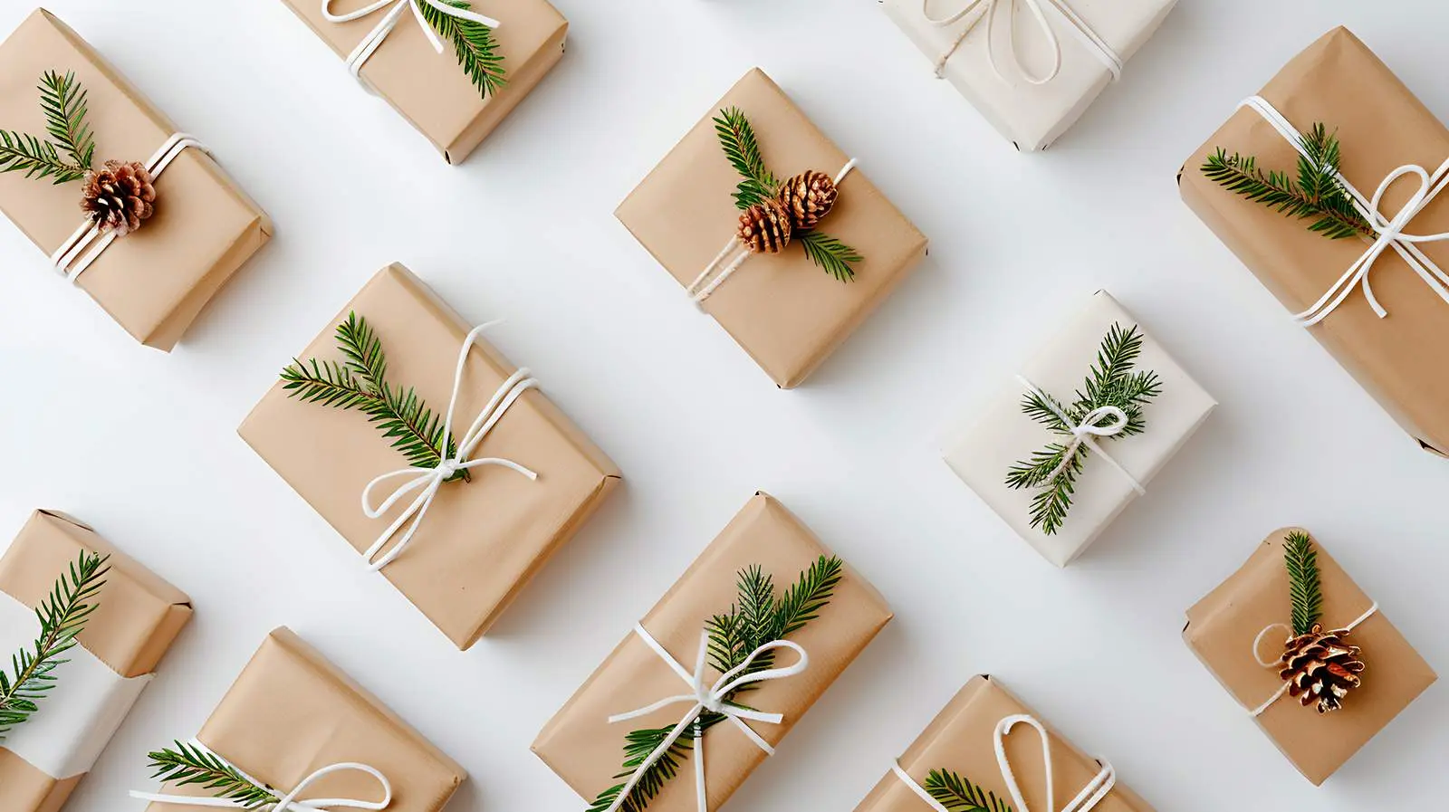 Minimal Flatlay of Christmas and New Year Gifts – free festive image from Dotvec