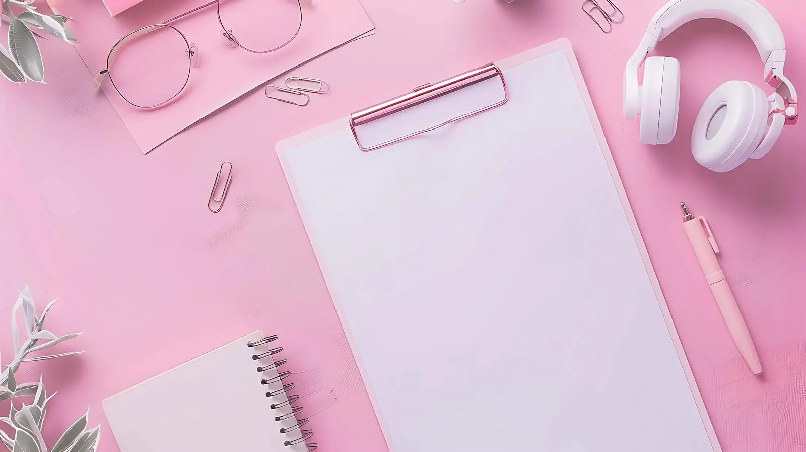 Flatlay Clipboard with Blank Paper Sheet – free office image from Dotvec