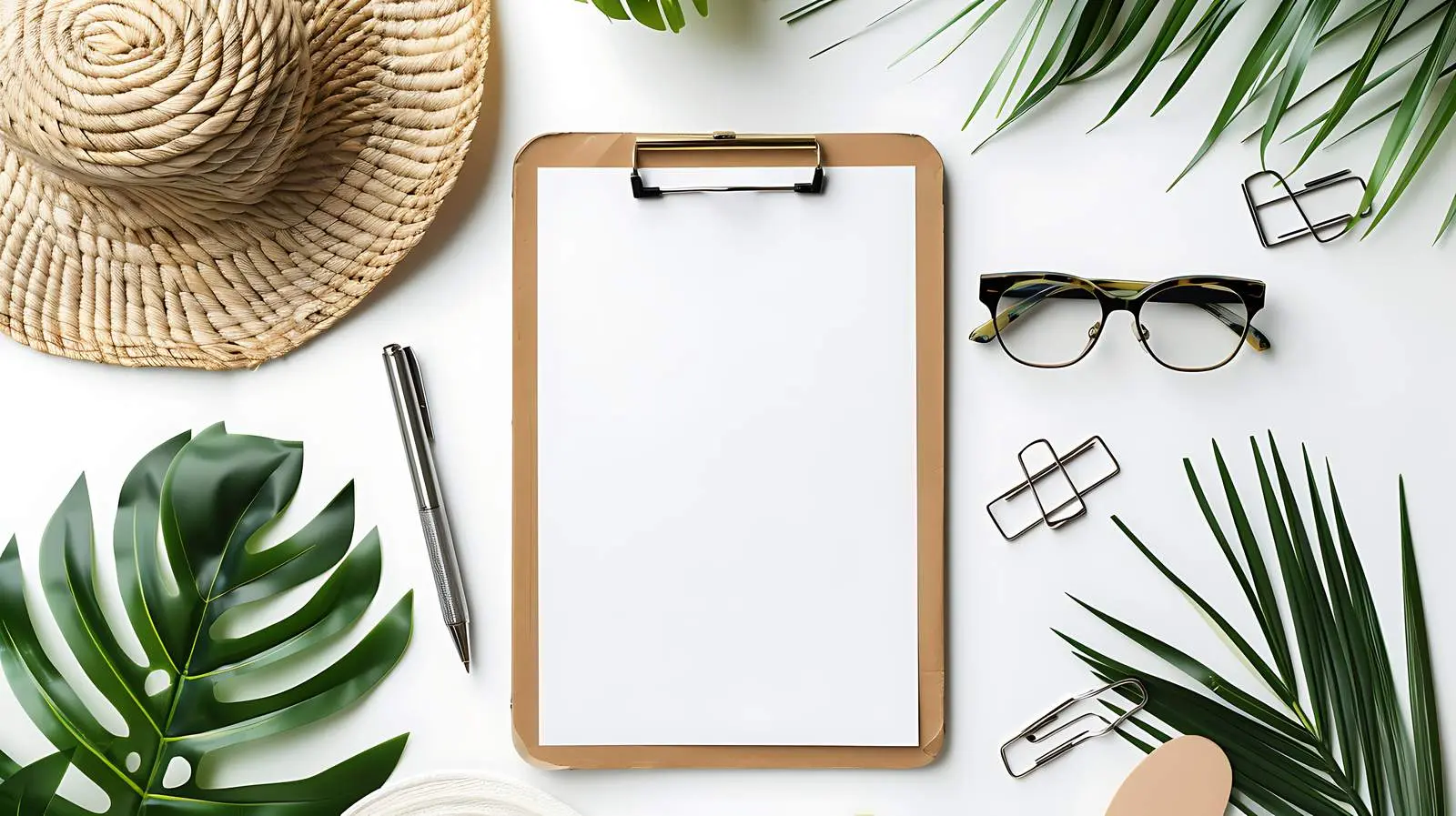 Flatlay Clipboard with Blank Paper Space – free mark image from Dotvec