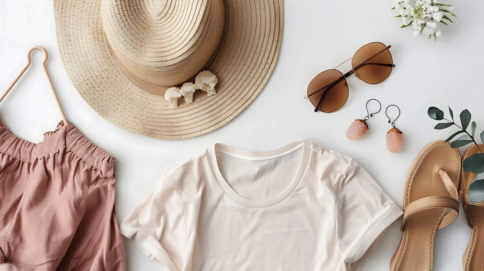 Elegant Women's Beach Clothes Flatlay Display – free free image from Dotvec