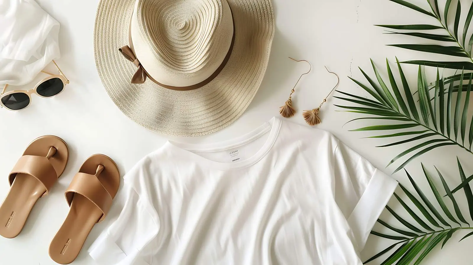 Elegant Women's Beach Clothes Flatlay – free aid image from Dotvec