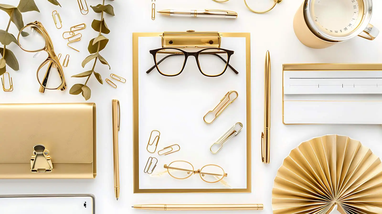 Gold Female Accessories and Office Flatlay – free office image from Dotvec