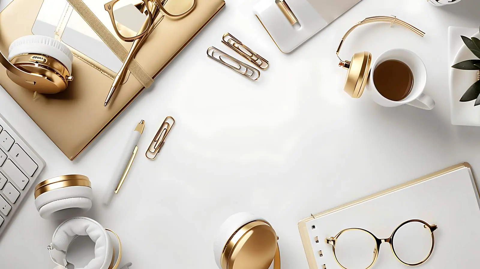 Gold Female Accessories and Office Essentials Flatlay – free male entrepreneur image from Dotvec