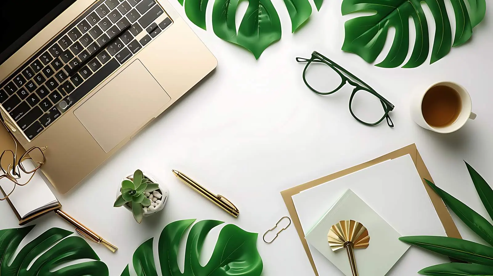Elegant Gold Female Accessories and Office Essentials — free download from Dotvec