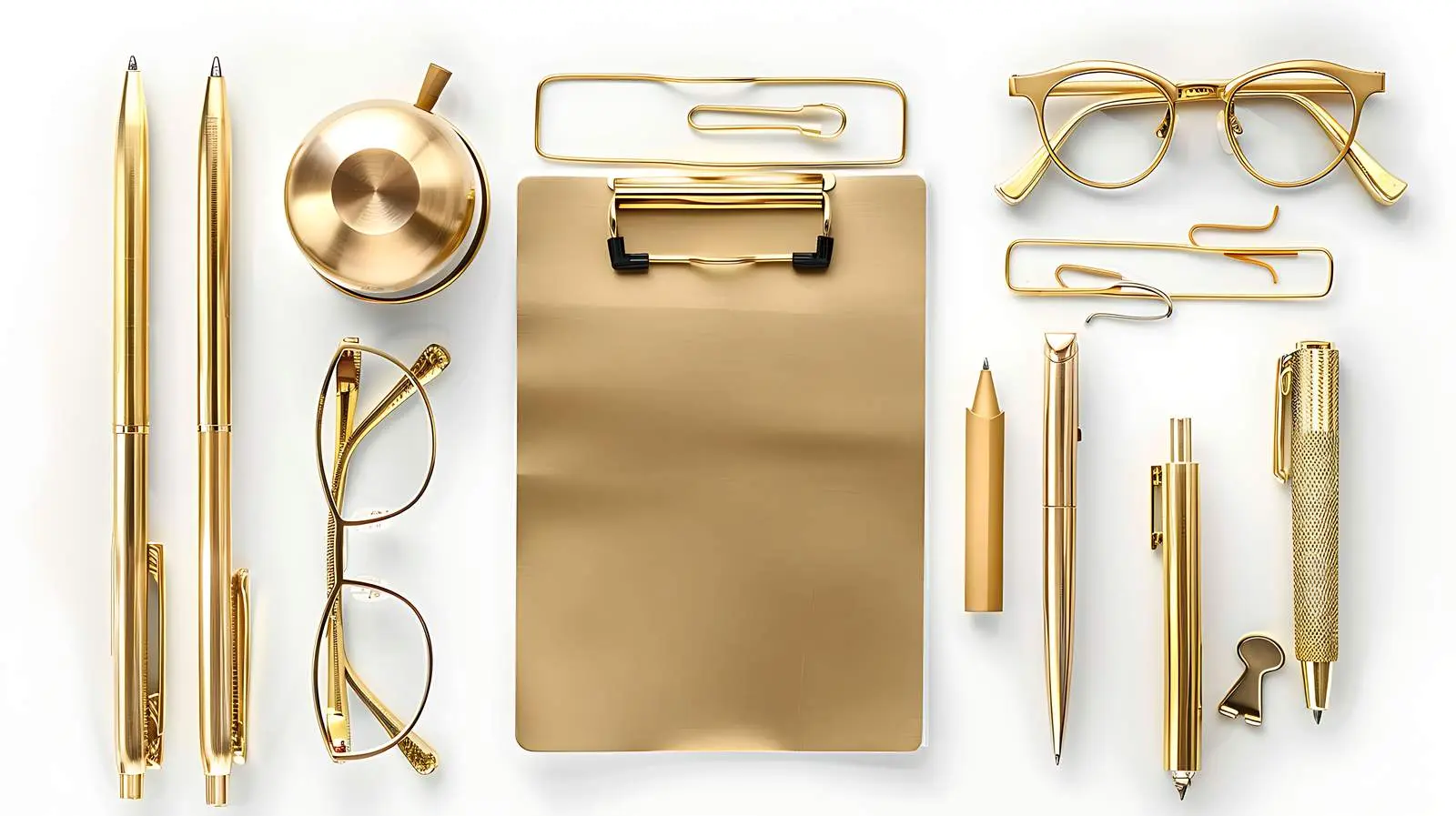 Flatlay of Gold Female Accessories and Office Items — free download from Dotvec