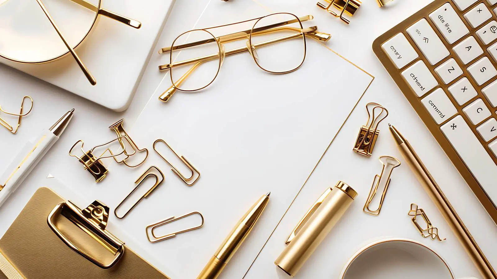Elegant Gold Female Accessories and Office Items — free download from Dotvec