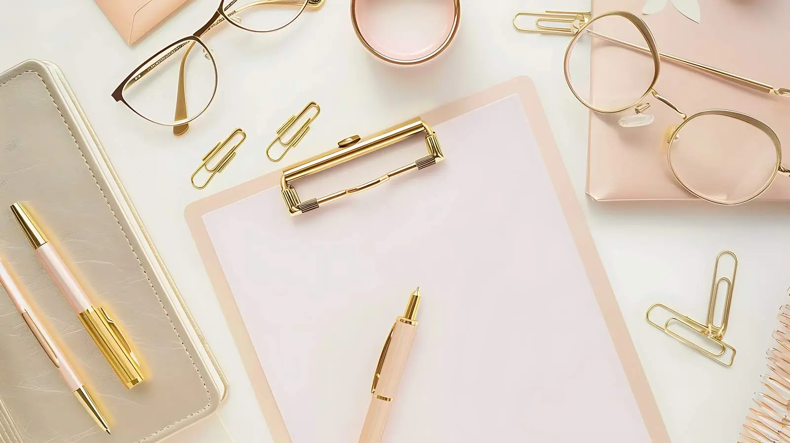 Elegant Gold Female Accessories and Office Essentials — free download from Dotvec