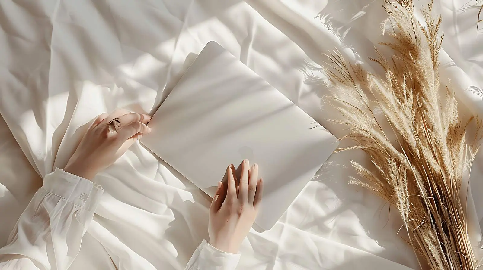 Person Working on Laptop in Aesthetic Flatlay — free download from Dotvec