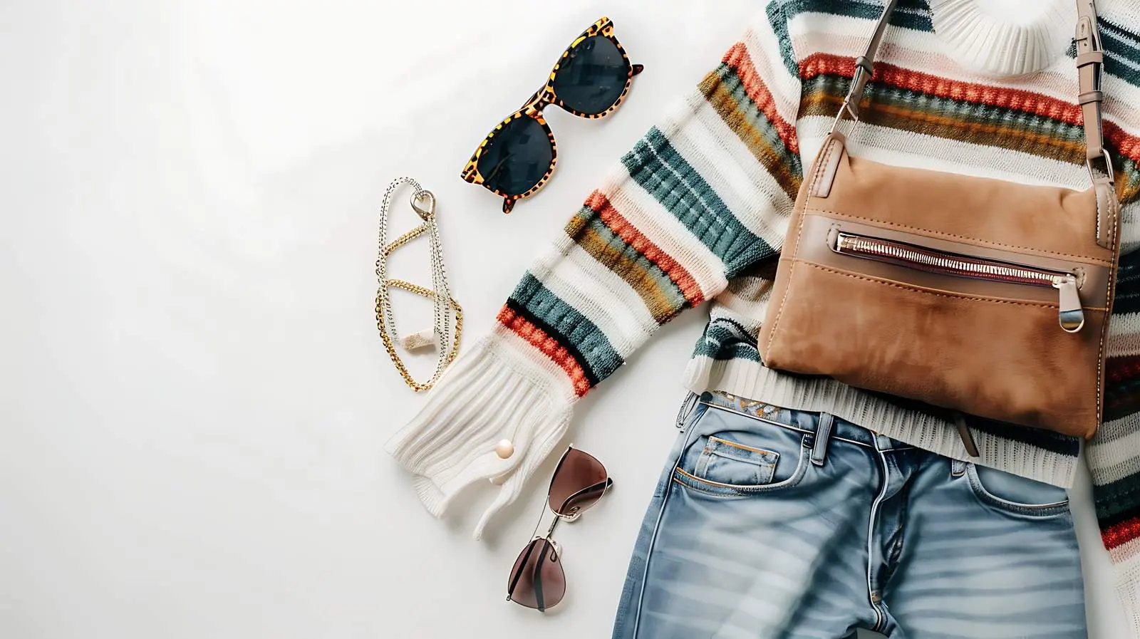 Stylish Casual Women's Clothes and Accessories Flatlay – free flat image from Dotvec