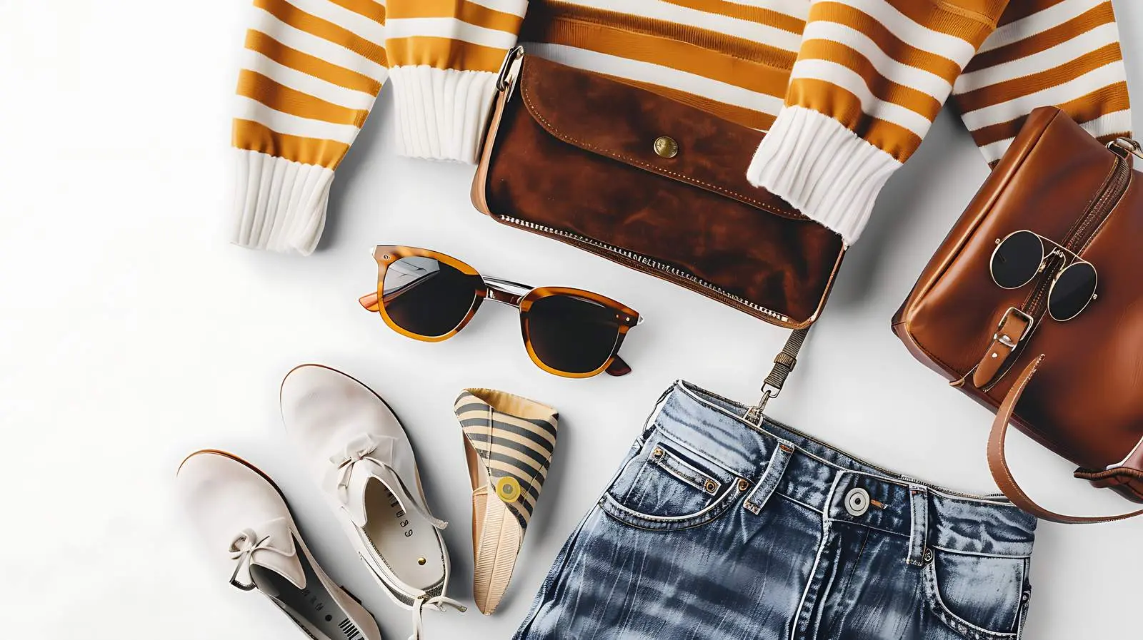 Stylish Casual Women's Clothes and Accessories Flatlay – free flat image from Dotvec