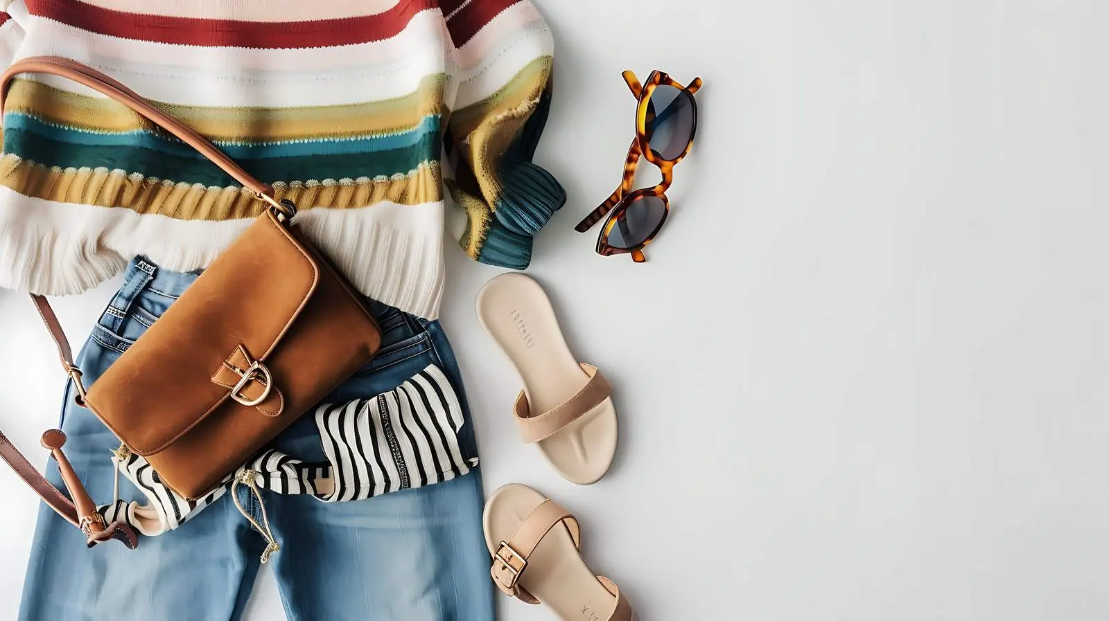 Stylish Casual Women's Clothes and Accessories Flatlay – free flat image from Dotvec