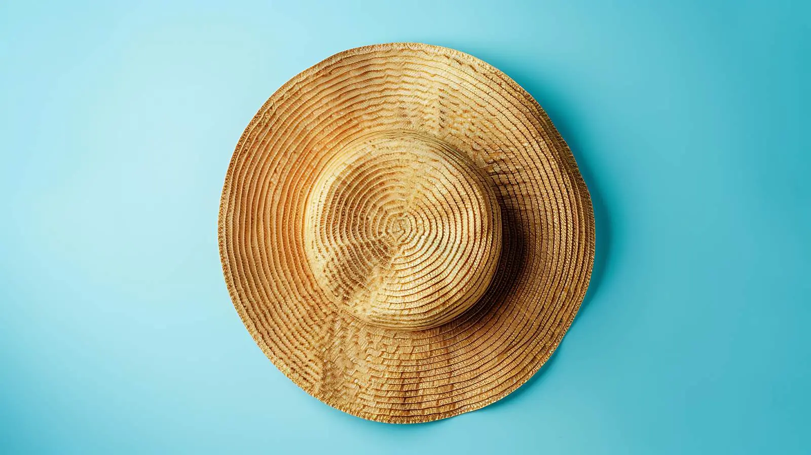 Stylish Straw Hat on Pastel Blue Background – free flat image from Dotvec