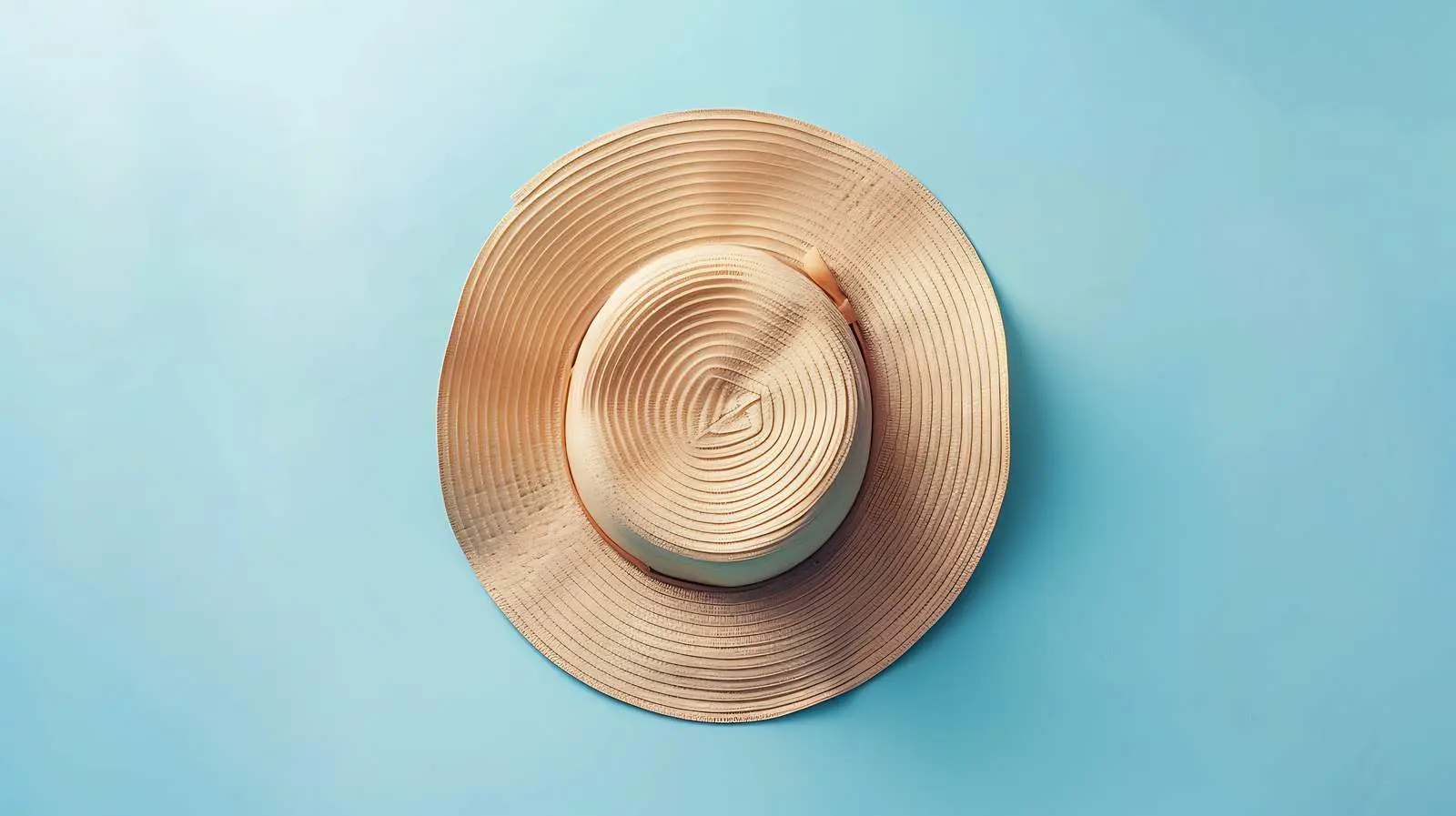 Straw Hat on Pastel Blue Background Flatlay – free flat image from Dotvec