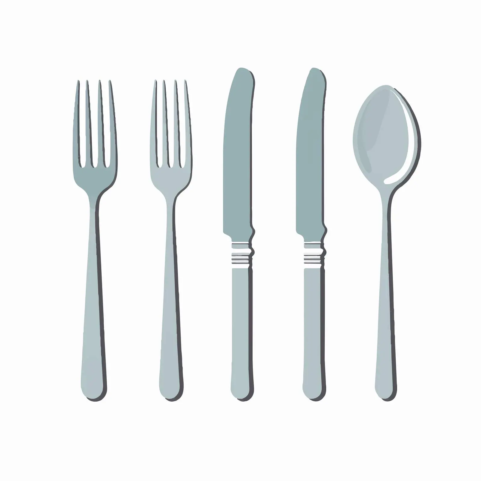 Flatware Line Vector Illustration on White Background — free download from Dotvec