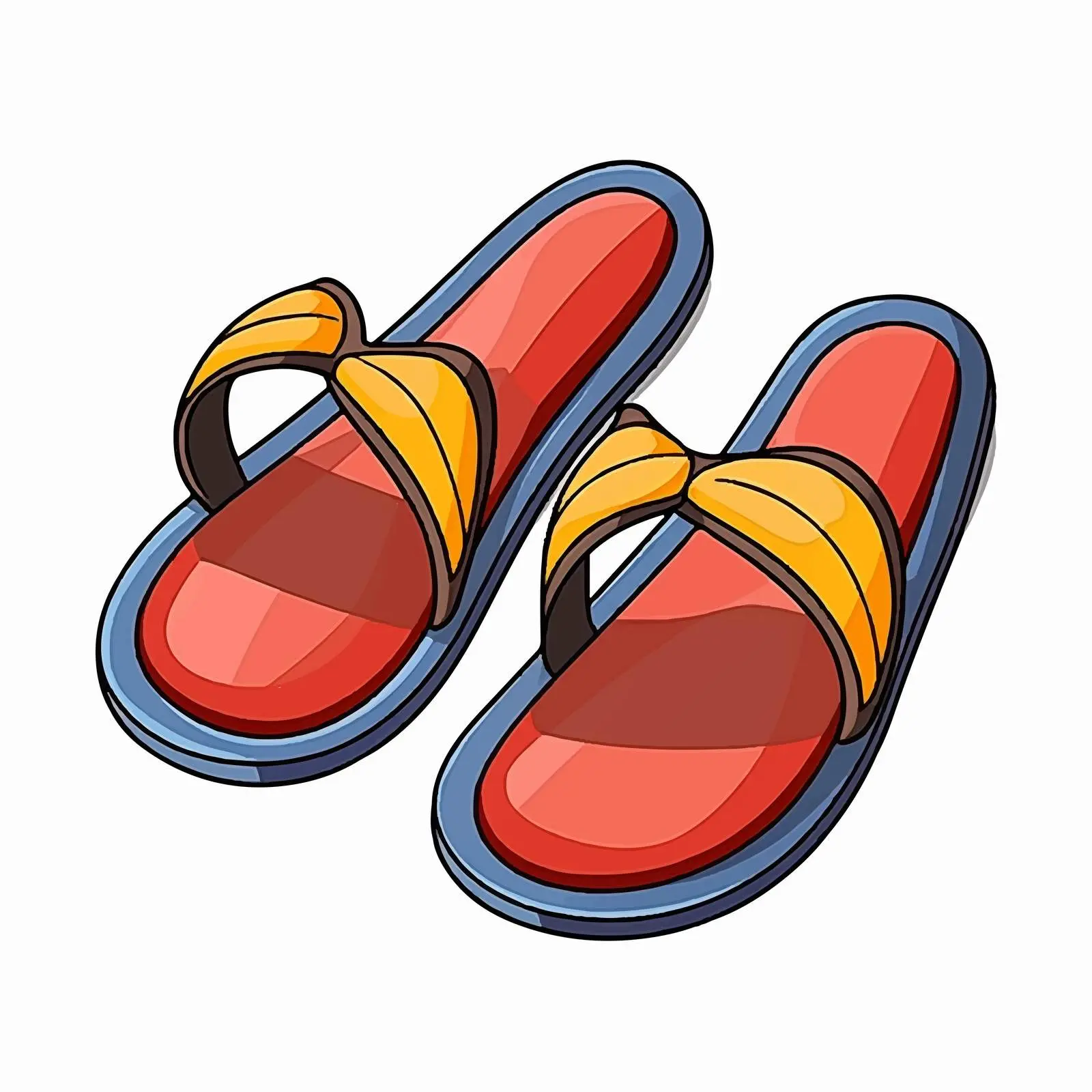 Cartoon Isolated Flip Flops Vector Illustration — free download from Dotvec