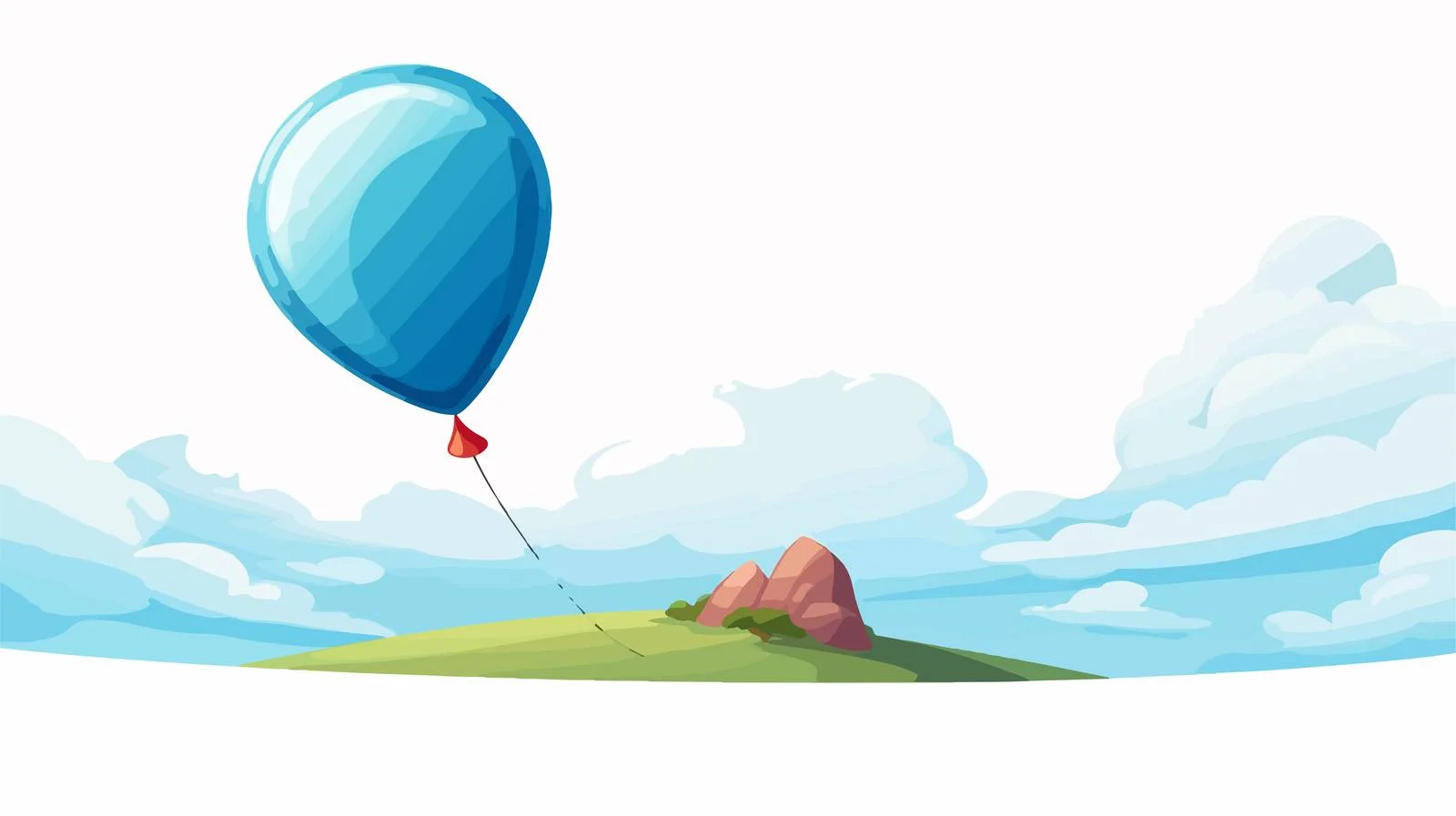 Whimsical Floating Balloon Cartoon Illustration — free download from Dotvec