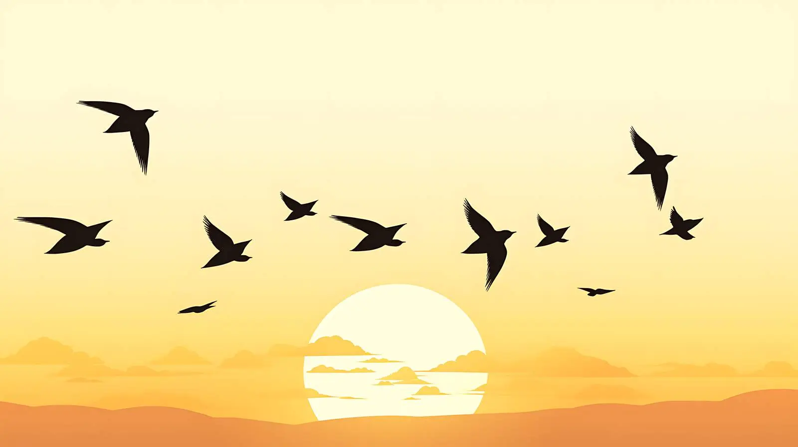 Silhouetted Swallow Flock in Flight – free migration image from Dotvec