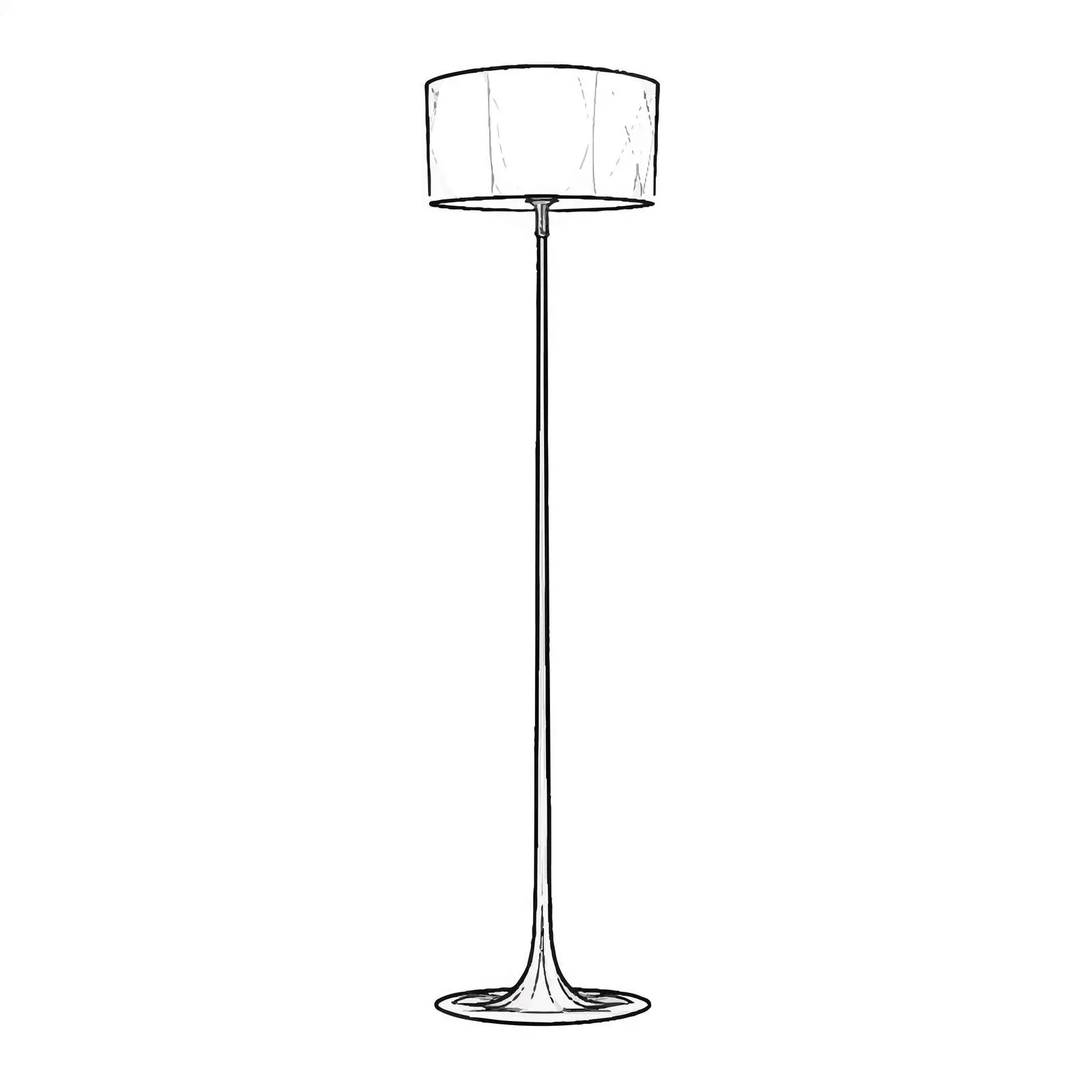 Floor Lamp Outline Illustration on White Background — free download from Dotvec