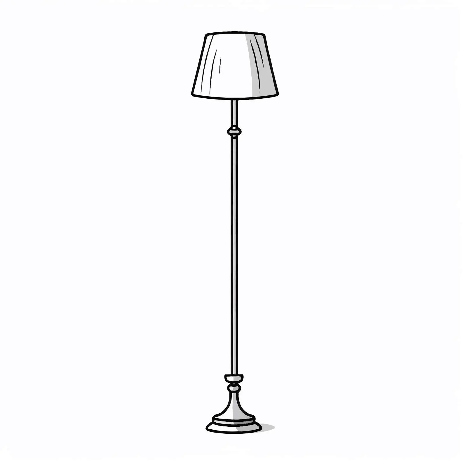 Floor Lamp Outline Vector Illustration on White Background — free download from Dotvec