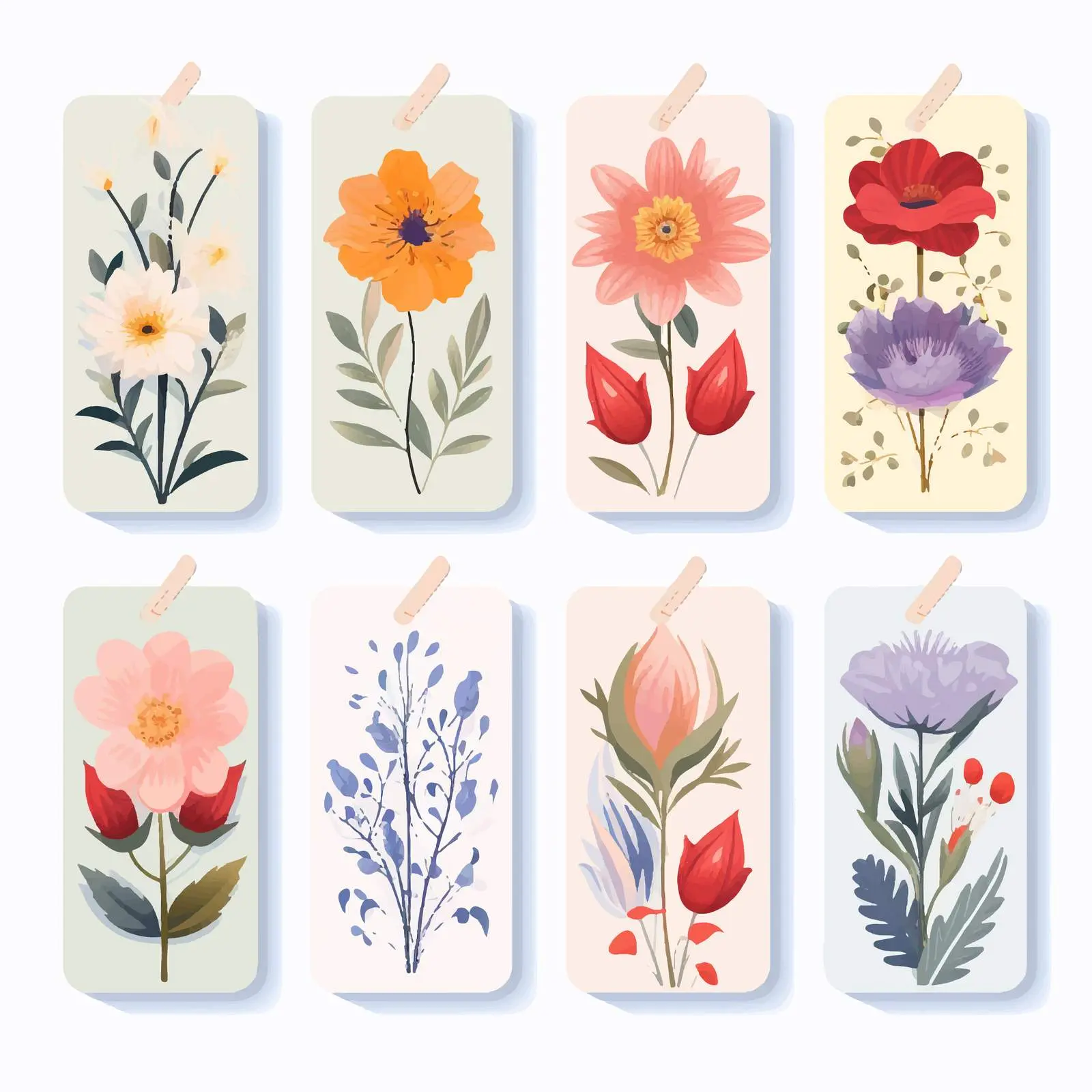 Abstract Floral Bookmark Designs Set — free download from Dotvec