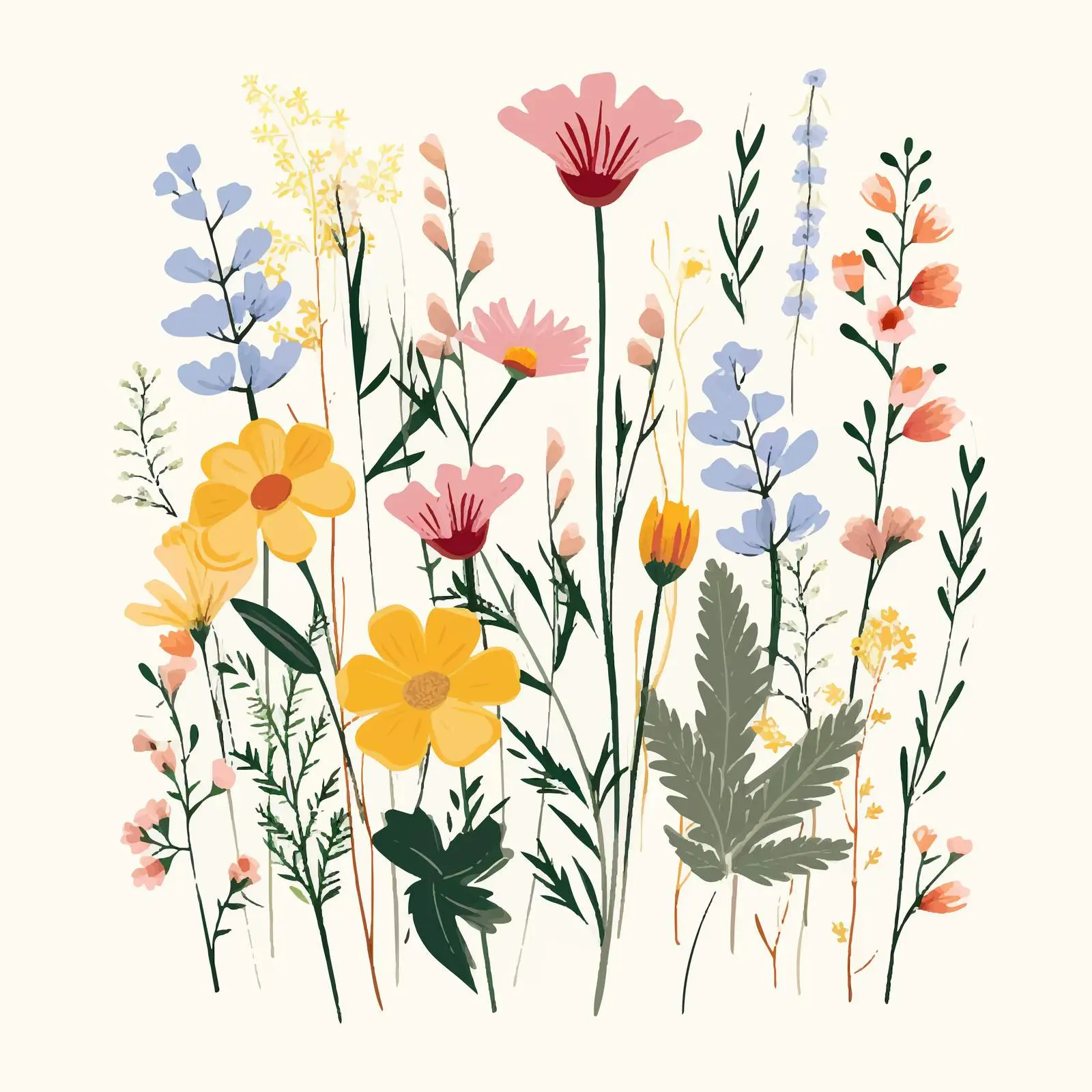 Beautiful Floral Card Design with Summer Flowers — free download from Dotvec