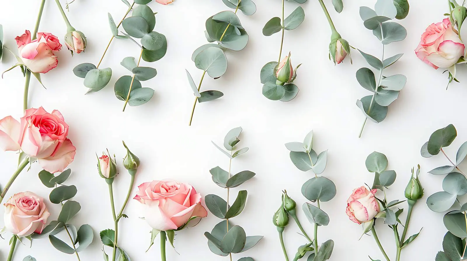Pink Rose Buds and Eucalyptus Floral Arrangement — free download from Dotvec