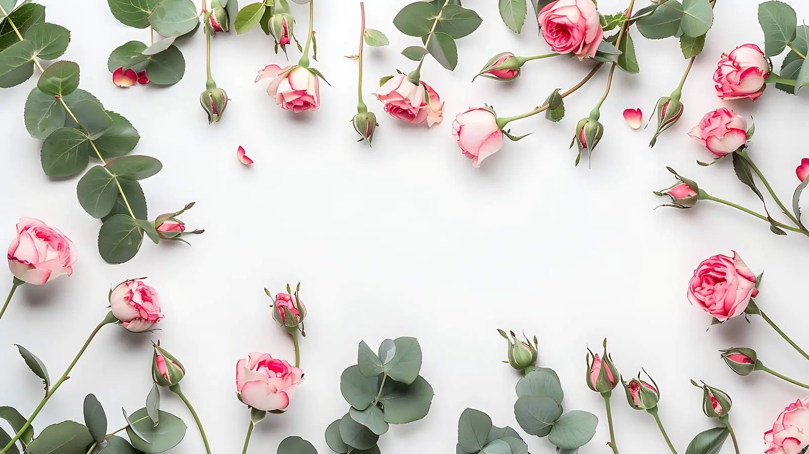 Pink Rose and Eucalyptus Floral Composition — free download from Dotvec
