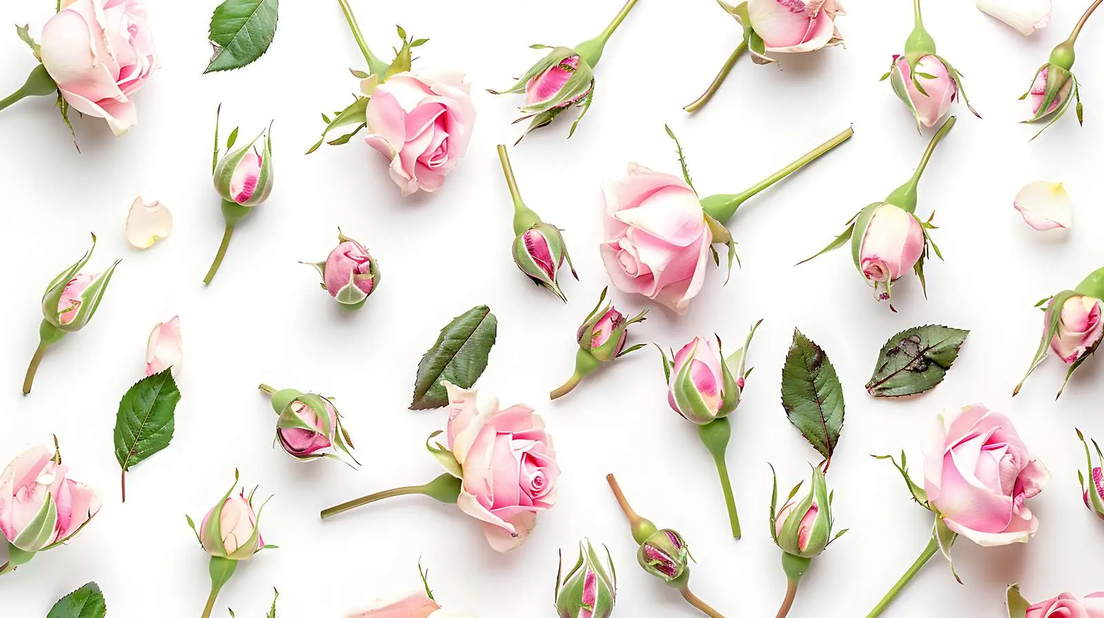 Pink Rose Buds Arrangement with Leaves – free flower decoration image from Dotvec