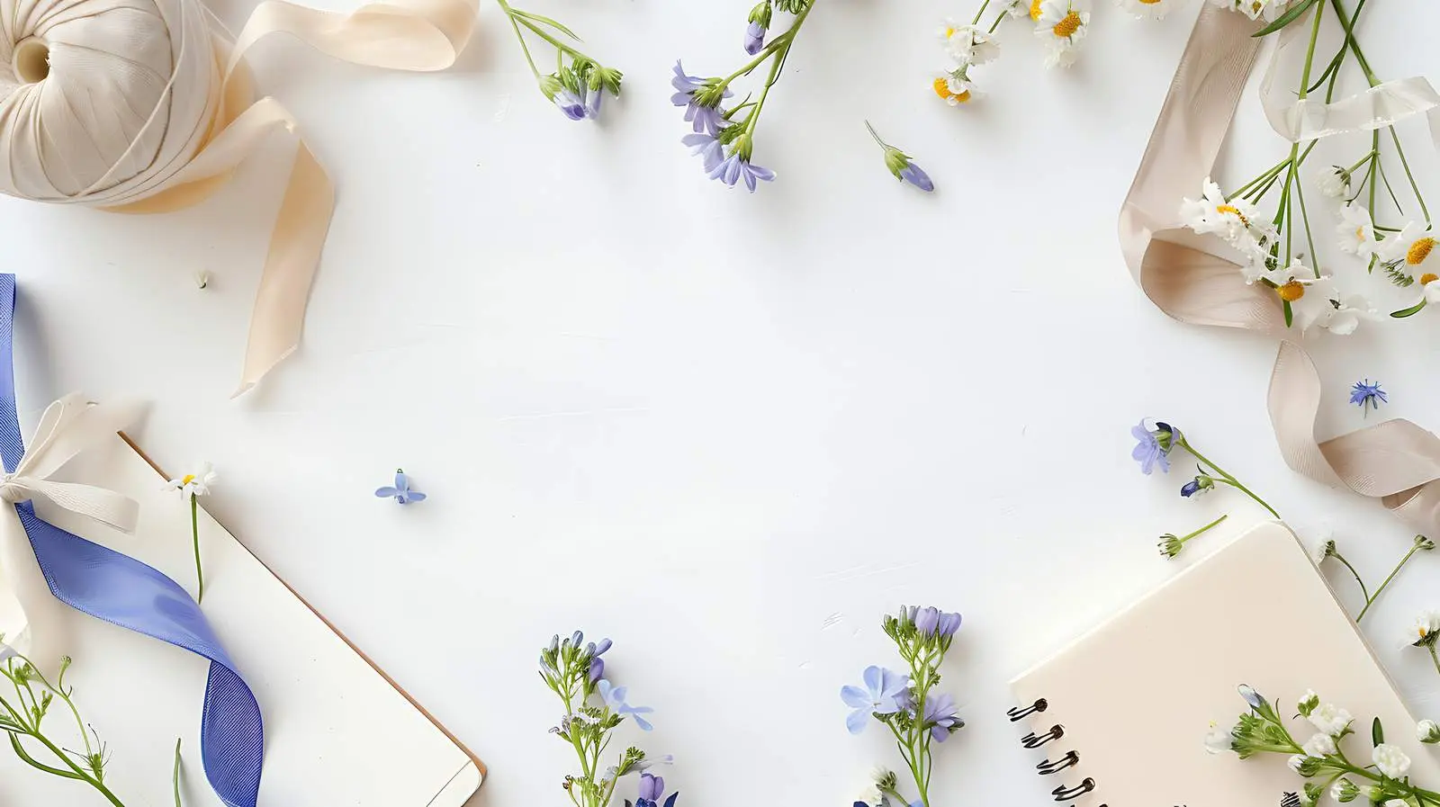 Lilac and Chamomile Floral Frame Decoration — free download from Dotvec