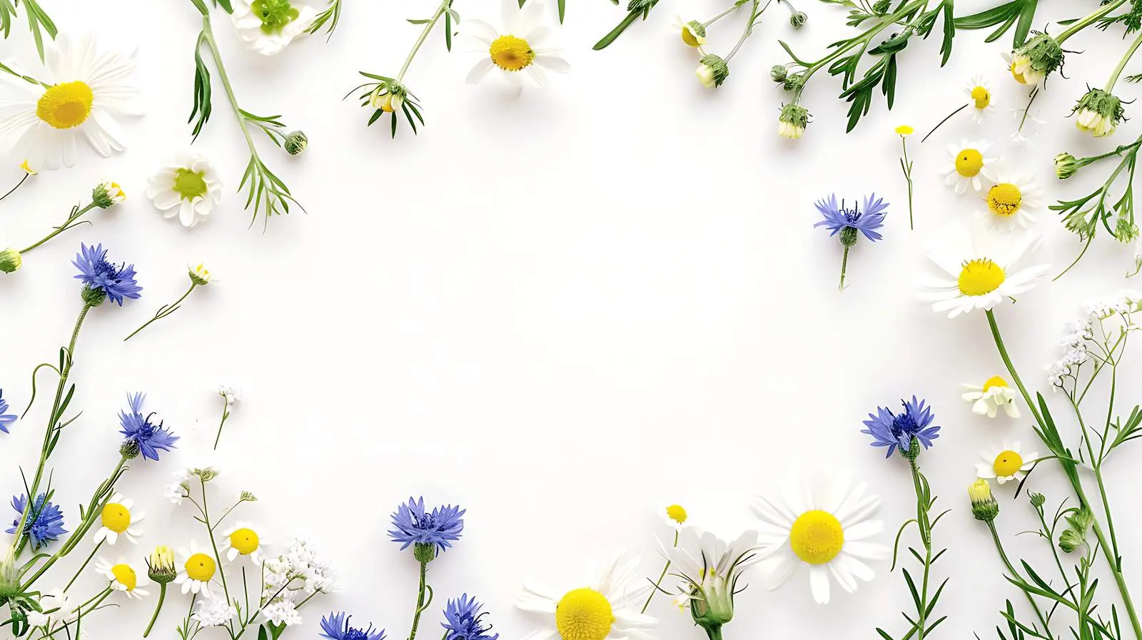 Floral Frame with Red Poppies and Chamomile — free download from Dotvec