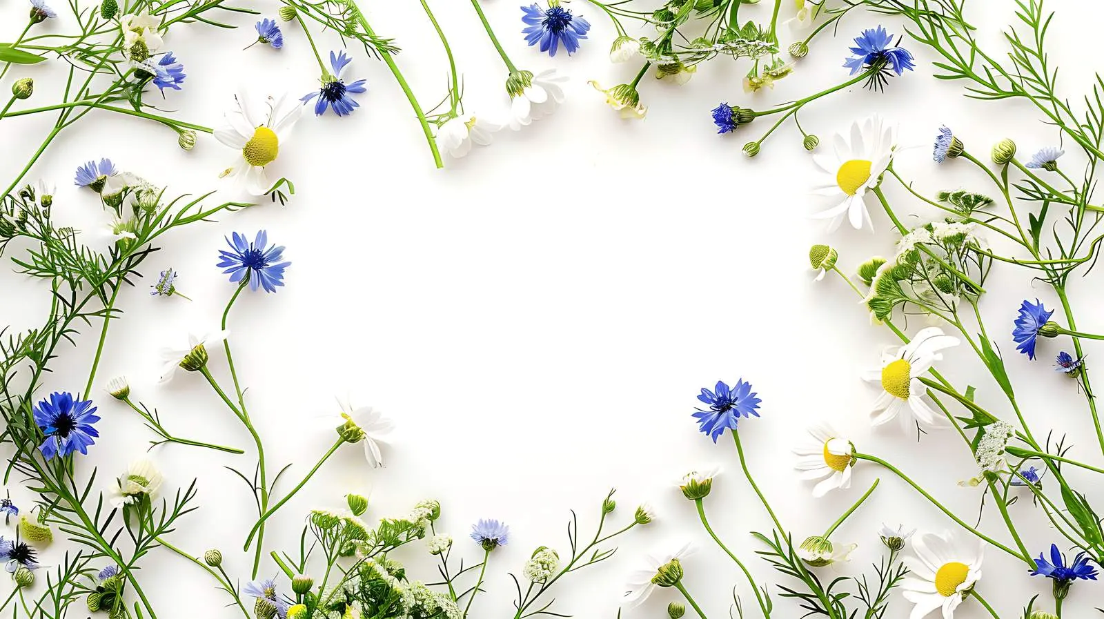 Floral Frame with Red Poppies and Chamomile – free floral frame image from Dotvec