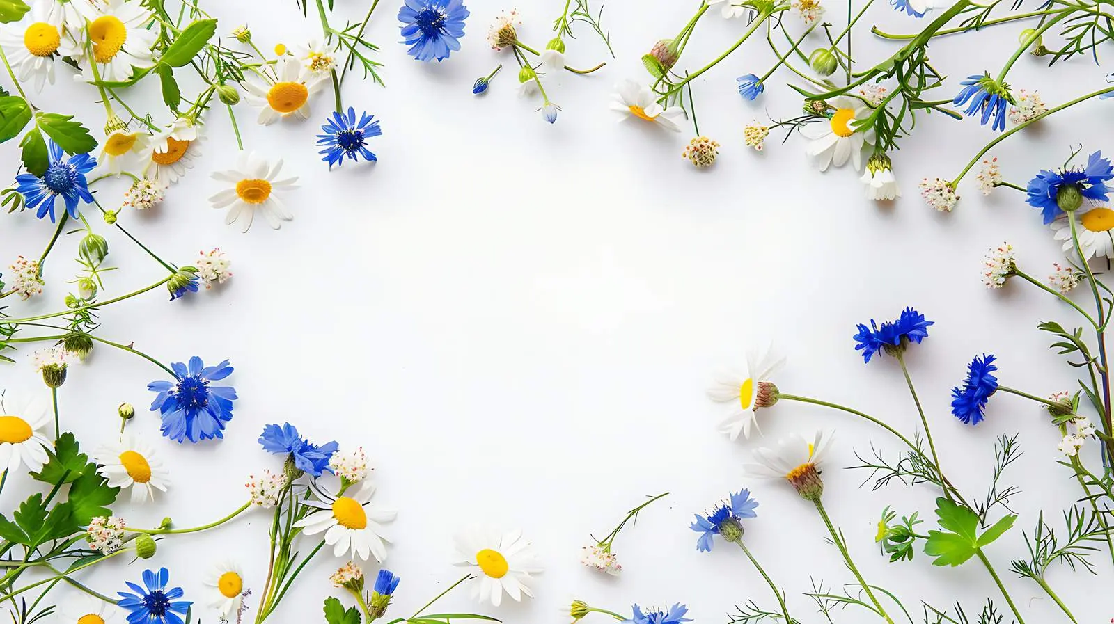 Floral Frame with Red Poppies and Chamomile – free colorful flowers image from Dotvec