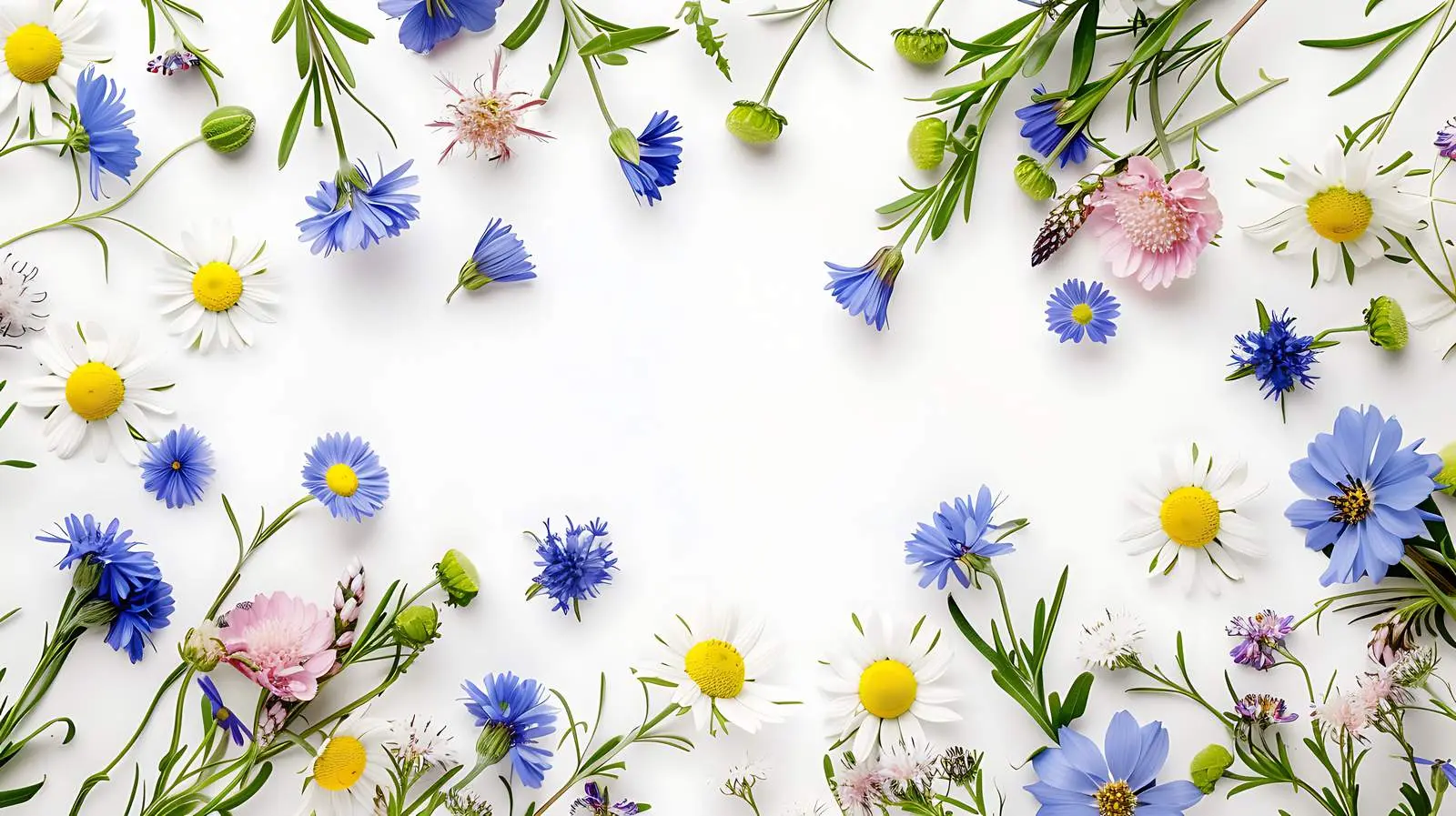 Floral Frame with Red Poppies and Chamomile Flowers — free download from Dotvec