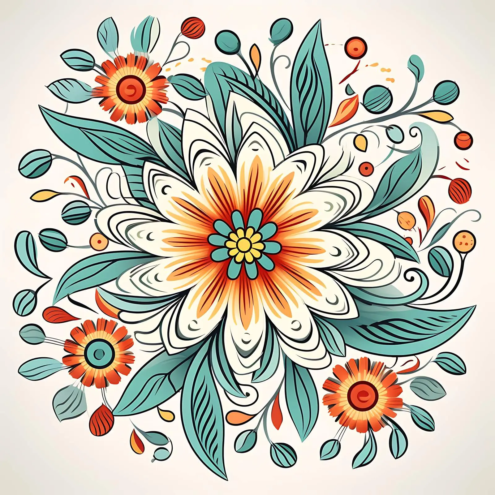 Beautiful Floral Geometry for Postcard Design — free download from Dotvec