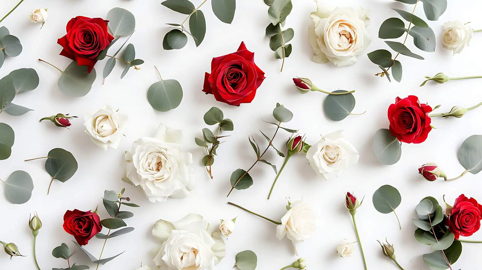 Red and White Rose Floral Pattern Design – free face image from Dotvec