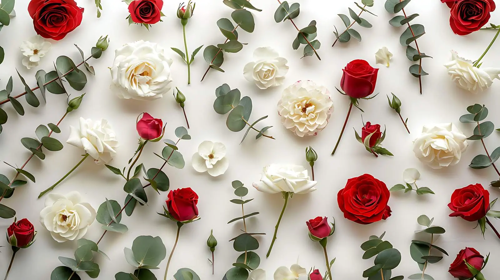 Red and White Rose Floral Pattern — free download from Dotvec