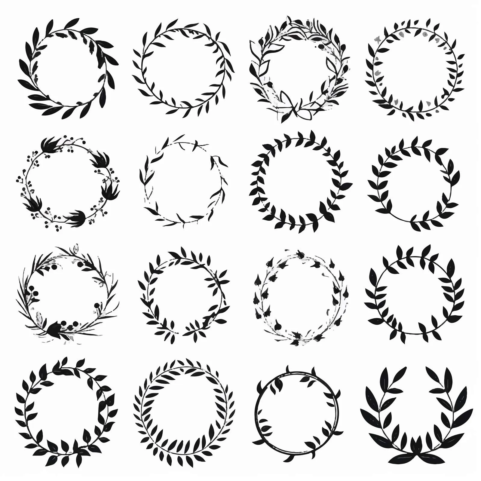 Hand-Drawn Floral Round Wreaths Collection — free download from Dotvec