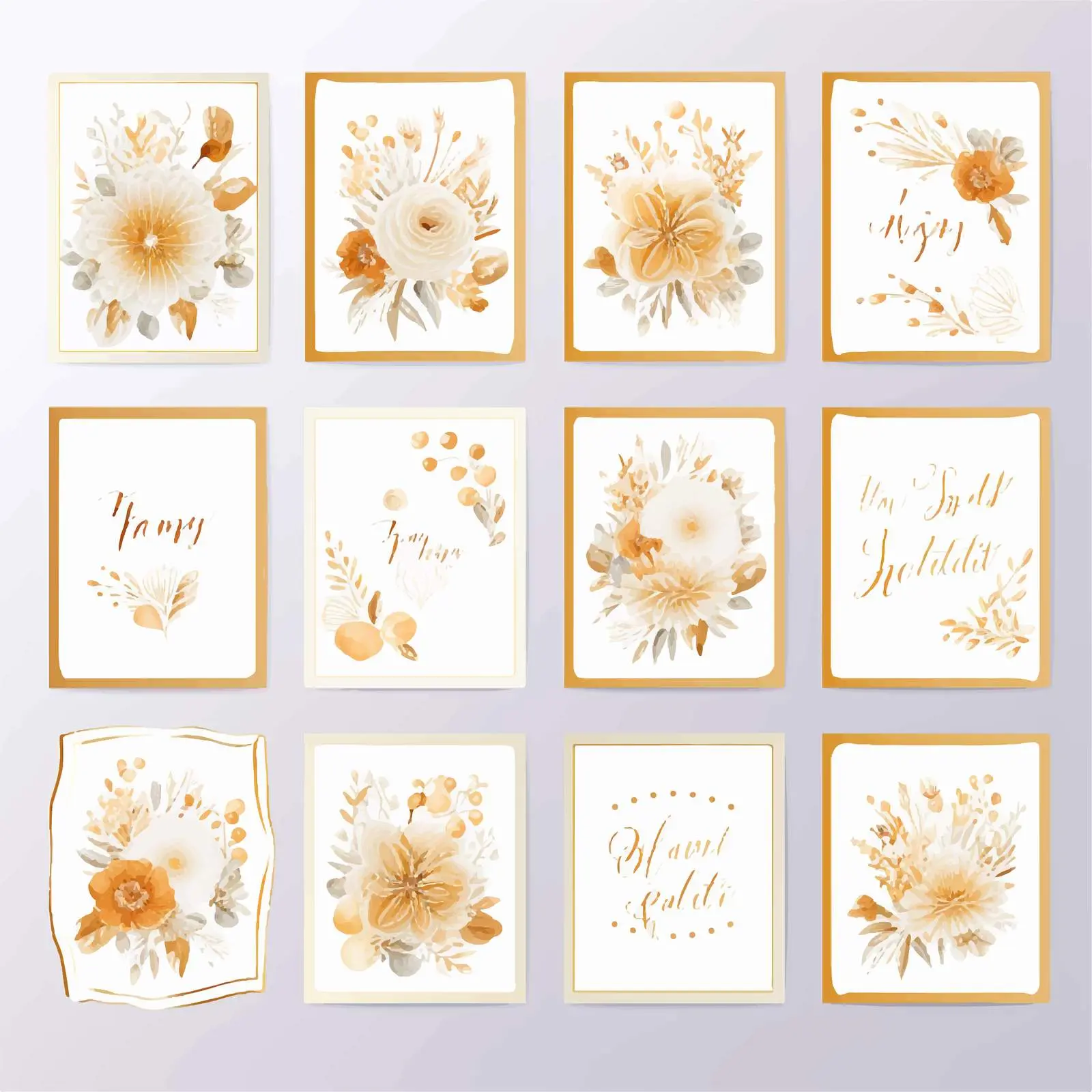Floral Thank You Cards Set for Weddings – free card designs image from Dotvec