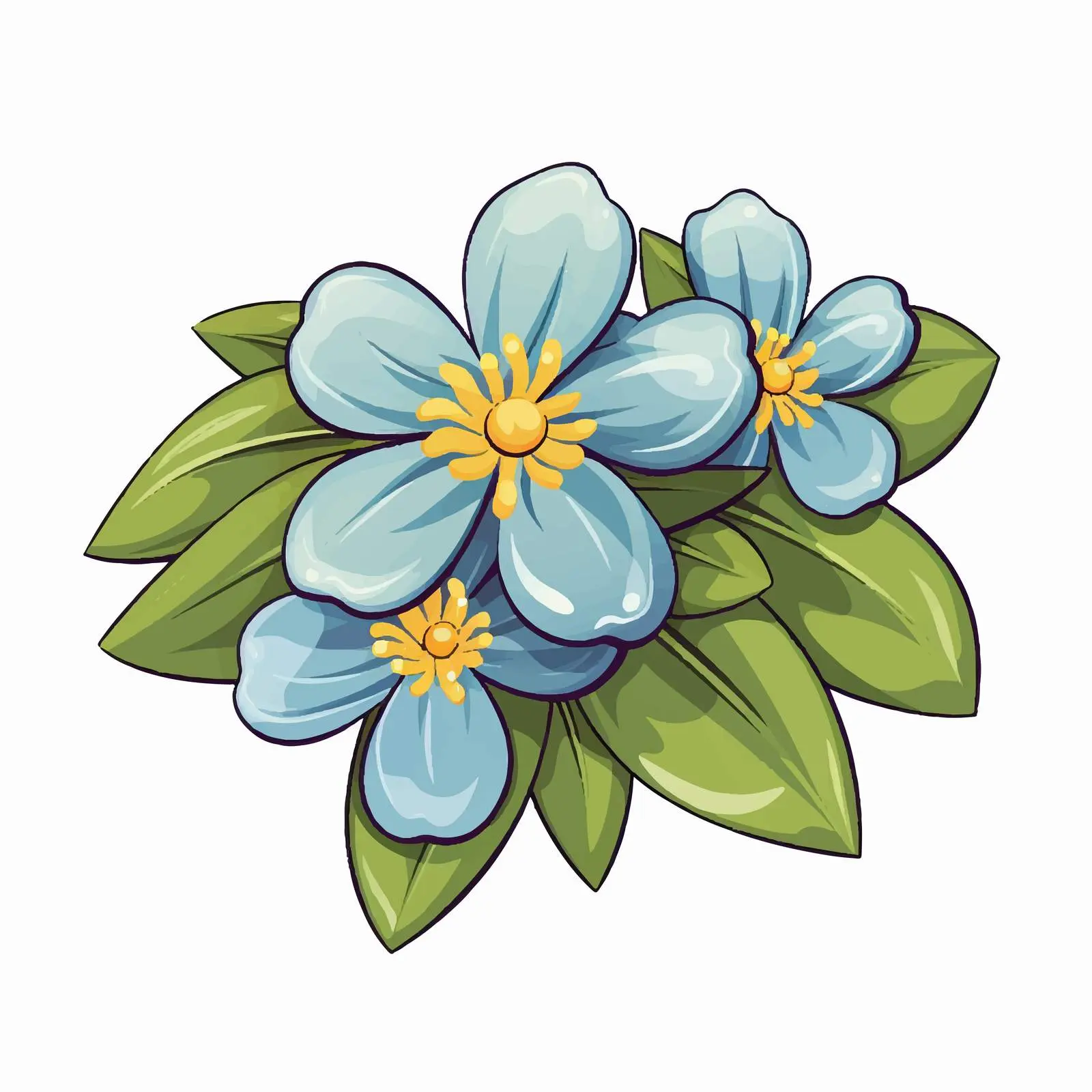 Cartoon Flower and Leaf Decorative Vector Icon — free download from Dotvec