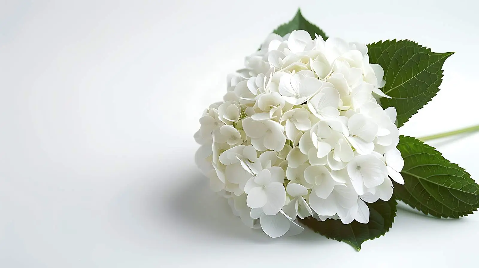 Closeup of White Hydrangea Flower Head – free studio image from Dotvec