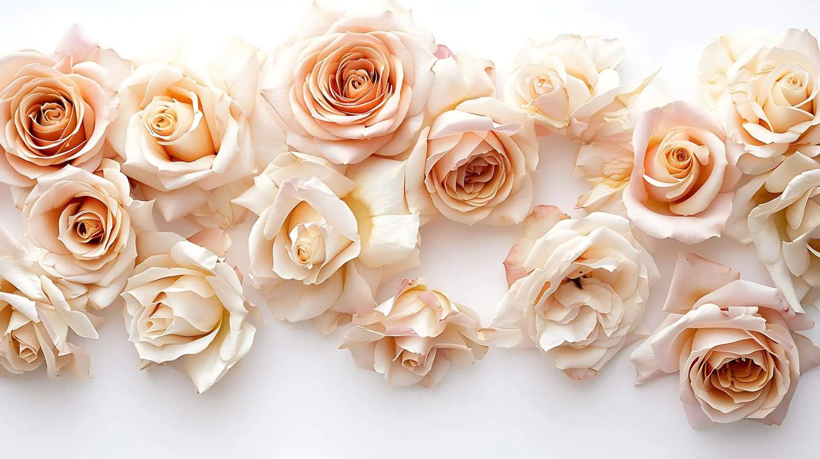 Beige Rose Flower Border Frame on White Background — free download from Dotvec