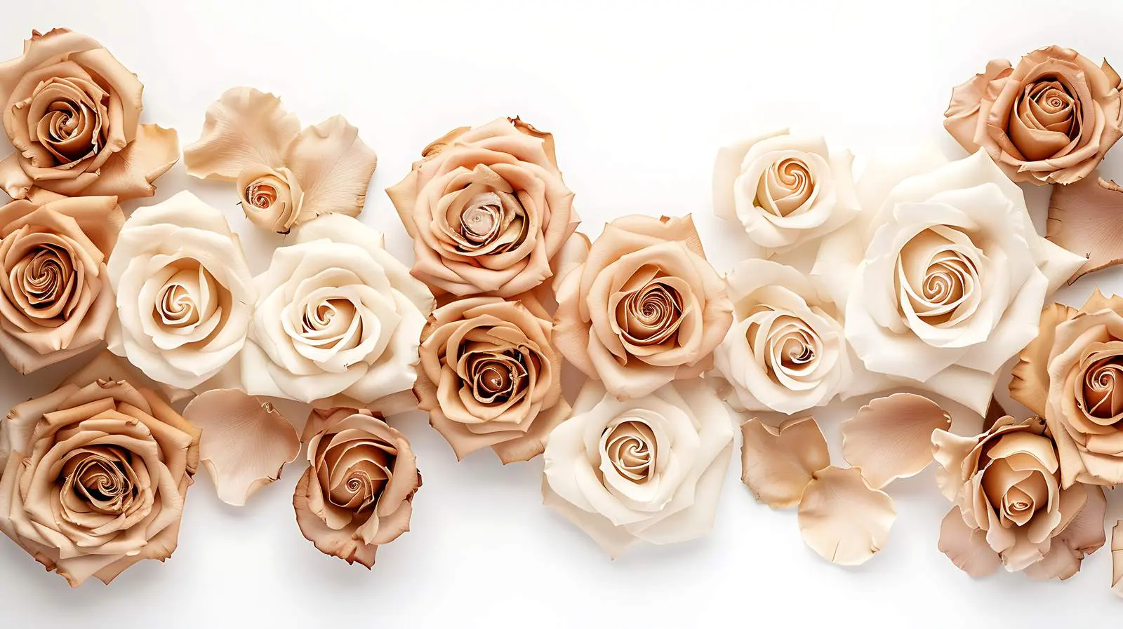 Beige Rose Frame on White Background – free images image from Dotvec