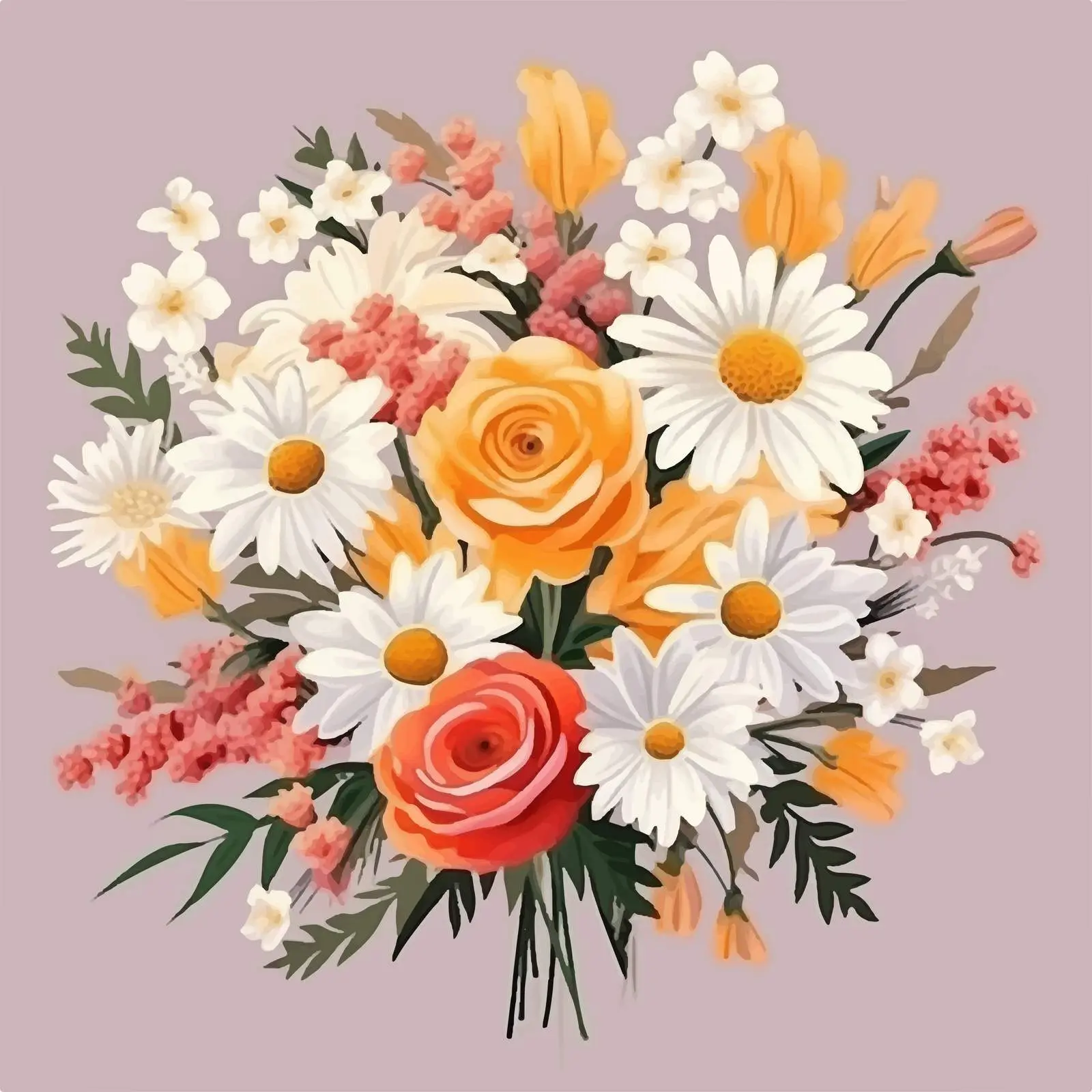 Colorful Garden Flower Bouquet Vector Design — free download from Dotvec