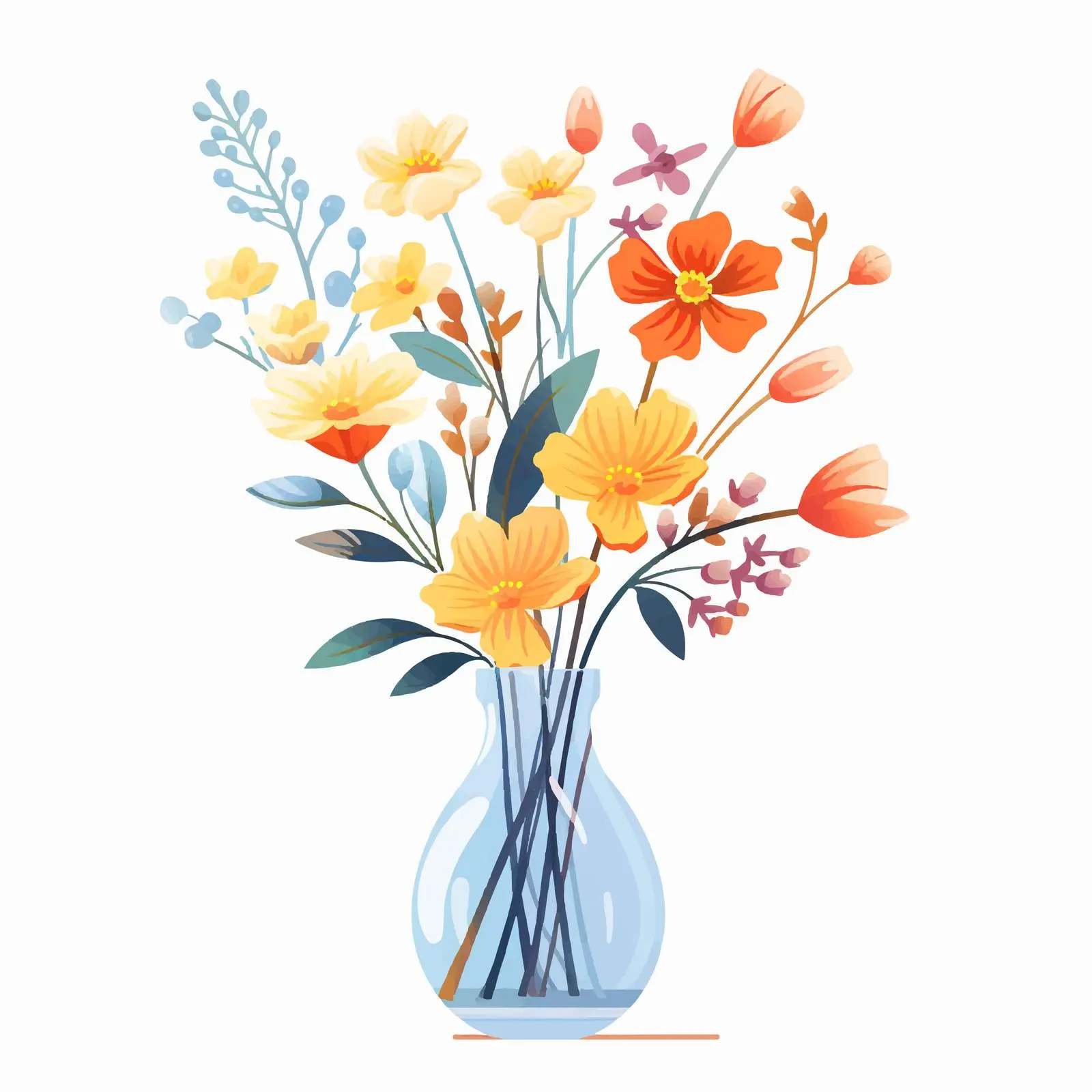Delicate Flower Branch in Glass Vase — free download from Dotvec
